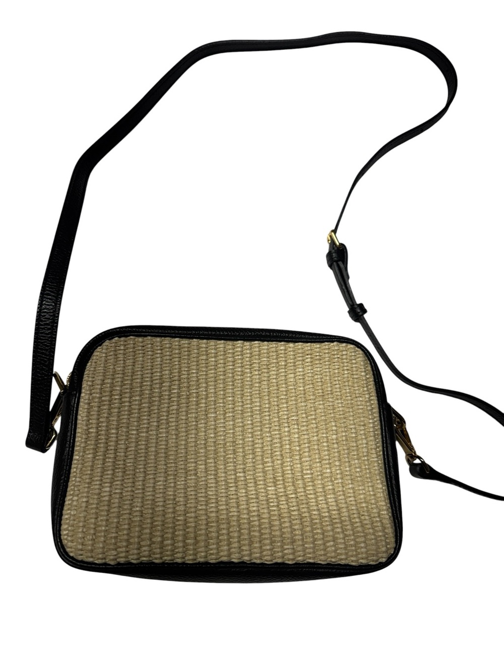 Quince Italian leather and Raffia camera bag Boho, coastal aummer crossbody bag
